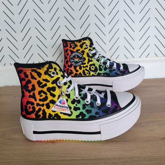 ⭐Converse Chuck Taylor Lift Platform Pride 5 Men's Shoes Leopard Sneaker A15782C - Picture 2 of 11